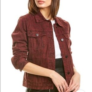 NEW Blank NYC Red Snakeskin Jean Jacket XS